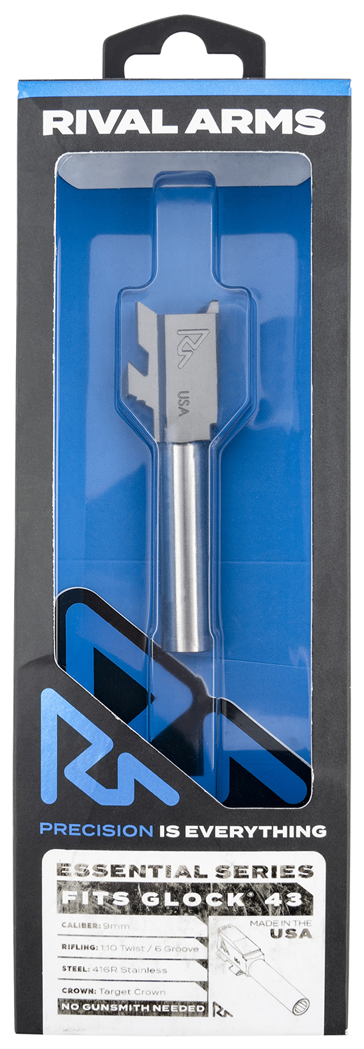 Rival Arms RARA22G301D Essential V2 Match Grade 9mm Luger 3.41″ Stainless Steel, Fits Glock 43/43X