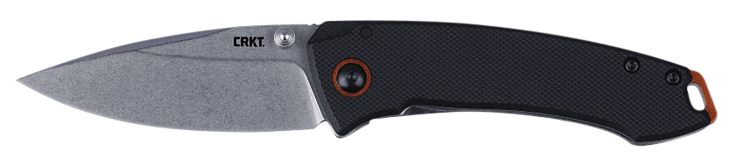 CRKT 2522 Tuna  Compact 2.73″ Plain Stonewashed 8Cr13MoV SS Blade, Black G10/SS Handle, Includes Pocket Clip