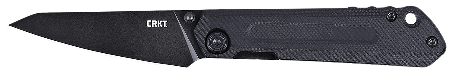 CRKT 2670 Straight EDC Compact 2.60″ Folding Wharncliffe Plain Black Oxide D2 Steel Blade, Black G10 Handle