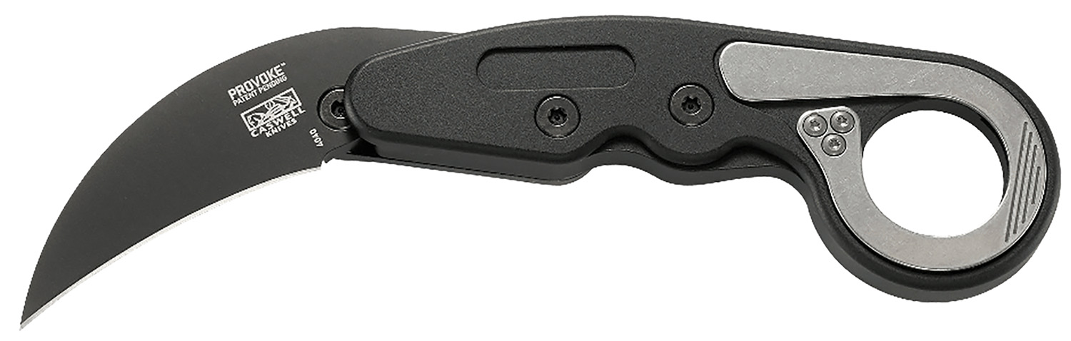 CRKT 4040 Provoke 2.41″ Folding Hawkbill Plain Black TiN D2 Steel Blade/ Black Aluminum Handle Includes Pocket Clip
