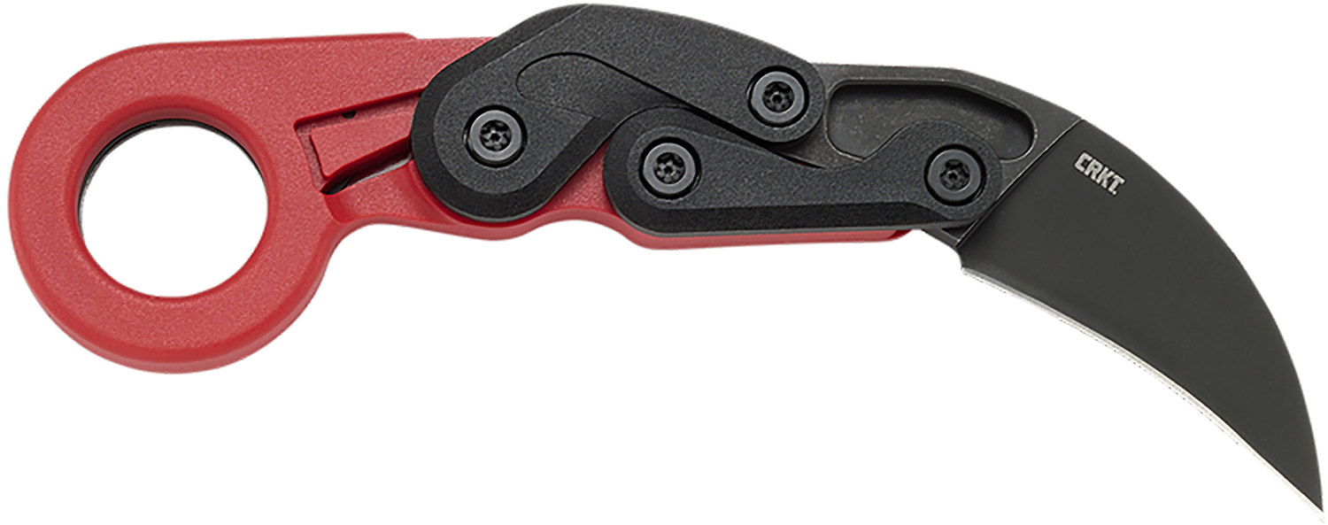 CRKT 4041R Provoke 2.47″ Folding Hawkbill Plain Black Stonewashed 1.4116 SS Blade, Red Grivory Handle
