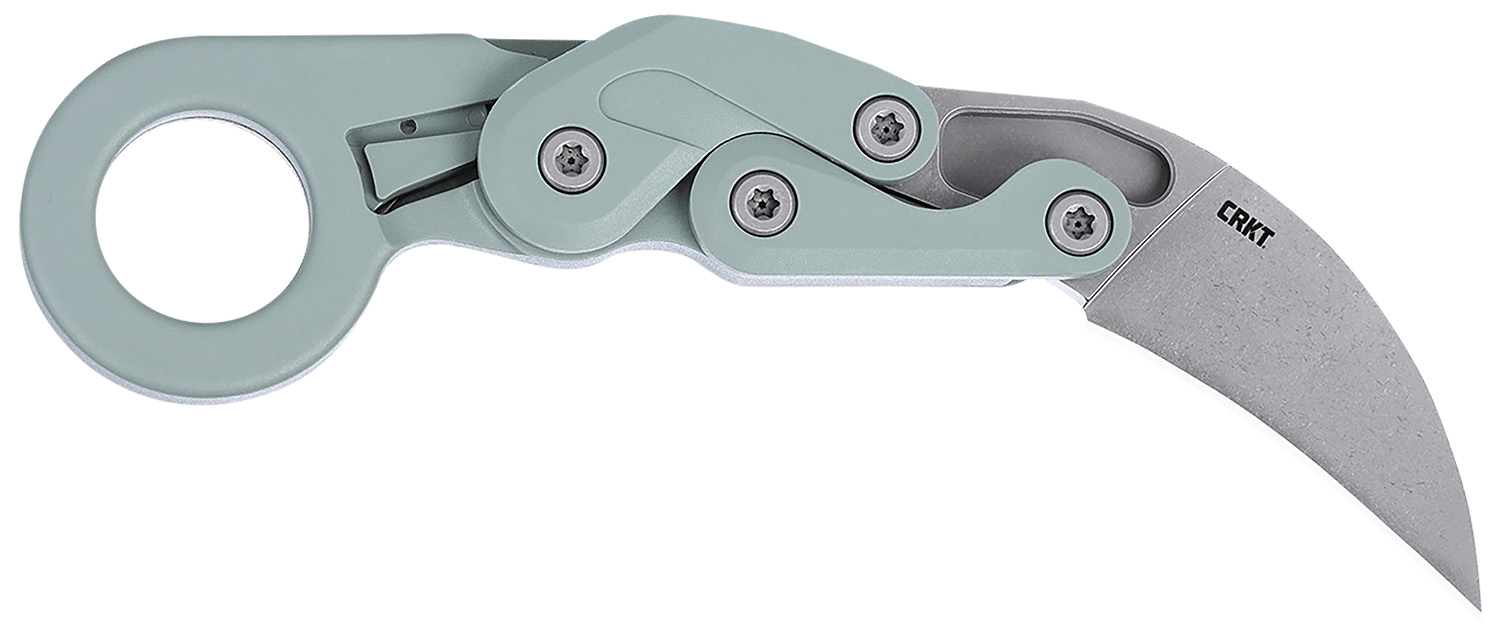 CRKT 4041GR Provoke 2.41″ Folding Karambit Plain Satin D2 Steel Blade, Gray Cerakote Aluminum Handle