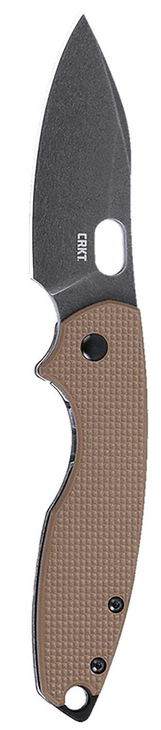CRKT 5317B Pilar III 2.97″ Folding Spear Point Plain Stonewashed D2 Steel Blade, Brown G10/SS Handle