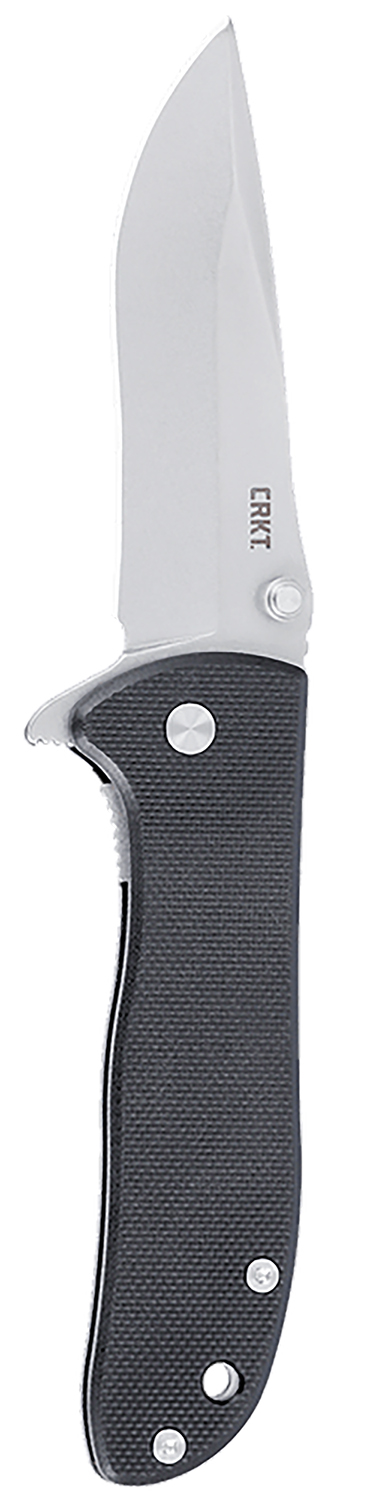 CRKT 6450D2 Drifter EDC 2.88″ Folding Drop Point Plain Stonewashed D2 Steel Blade, Black Textured G10 Handle