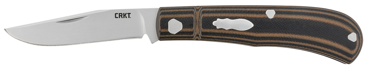 CRKT 7100 Venandi 3.14″ Folding Clip Point Plain Bead Blasted 8Cr13MoV SS Blade/Black/Brown G10 Handle