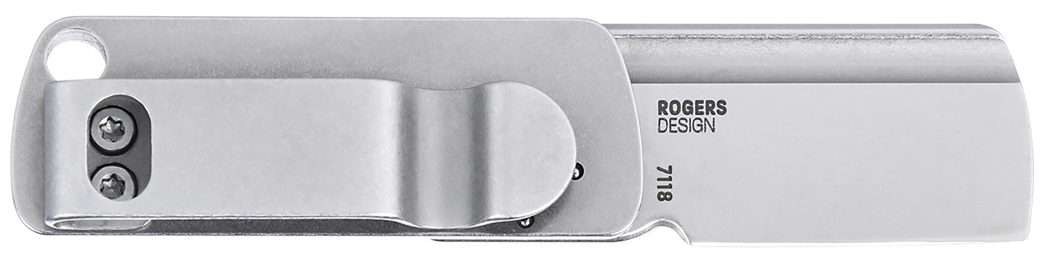 CRKT 7118 Box Key EDC 1.24″ Folding Plain Stonewashed 12C27 Sandvik SS Blade, Stainless Steel Handle