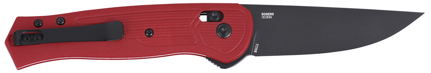CRKT 7170R SERO EDC 3.02″ Folding Plain Black TiNi S35VN SS Blade, Red Textured GRN Handle