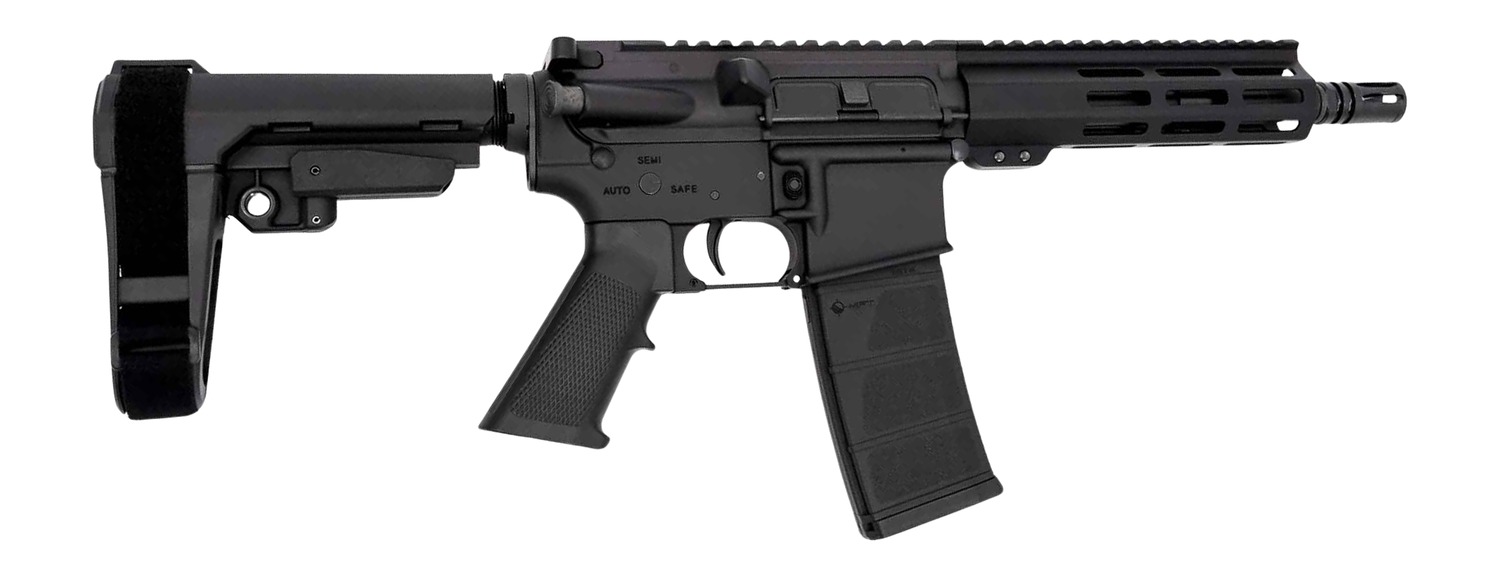 Andro Corp Industries 5568CB ACI-15 CQB 5.56 NATO 30+1 8″ Black Nitride Threaded Barrel, Black Anodized Aluminum Receiver w/Picatinny Rail, M-LOK Handguard, Black Polymer SBA3 Pistol Brace, Black A2 G