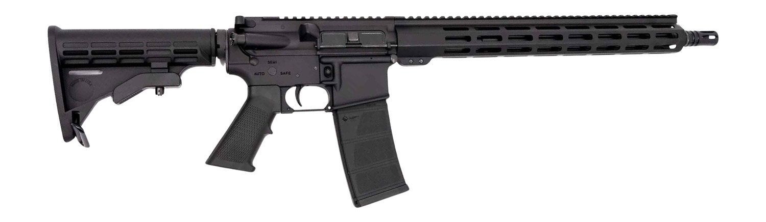 Andro Corp Industries 30016BB ACI-15 Bravo 300 Blackout 30+1 16″ Black Nitride Threaded Barrel, Black Anodized Aluminum Receiver w/Picatinny Rail, M-LOK Handguard, M4 Black Polymer Stock, Black A2 Gri