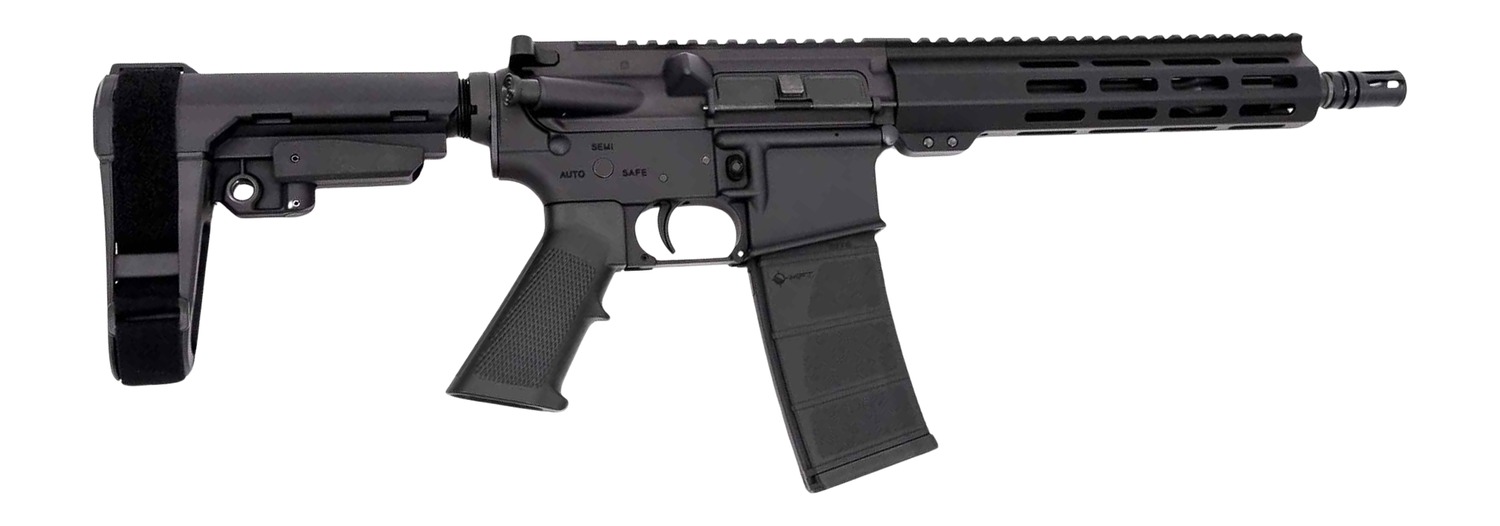 Andro Corp Industries 556103HB ACI-15 Halo 5.56 NATO 30+1 10.30″ Black Nitride Threaded Barrel, Black Anodized Aluminum Receiver w/Picatinny Rail, M-LOK Handguard, Black Polymer SBA3 Pistol Brace, A2