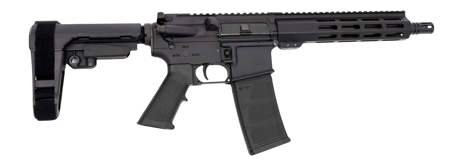Andro Corp Industries 30010HB ACI-15 Halo 300 Blackout 30+1 10″ Black Nitride Threaded Barrel, Black Anodized Aluminum Receiver w/Picatinny Rail, M-LOK Handguard, Black Polymer SBA3 Pistol Brace, A2 G