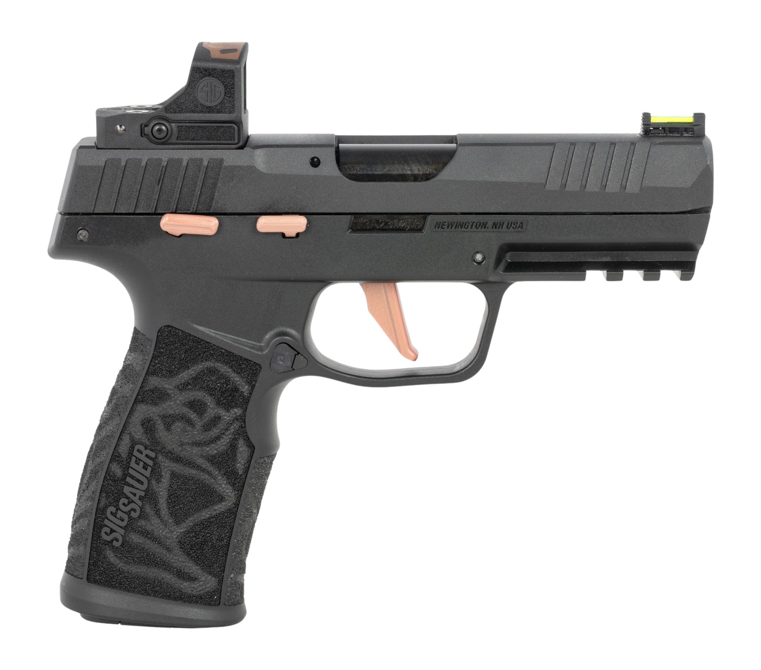 Sig Sauer 322CROSERS10 P322 Rose w/Optic 22 LR 10+1 4″ Black Barrel, Black Anodized Serrated w/Optic Slide, Black Stainless Steel Frame w/Picatinny Rail, Rose Laser Engraved Black Polymer Grip, Sig RO