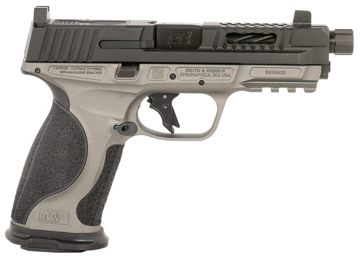 Ed Brown MPFMATCH Fueled M&P Match 9mm Luger 19+1 4.75″ Black Nitride Match Grade Threaded Barrel, Black Nitride Optic Cut/Ported/Serrated Stainless Steel Slide