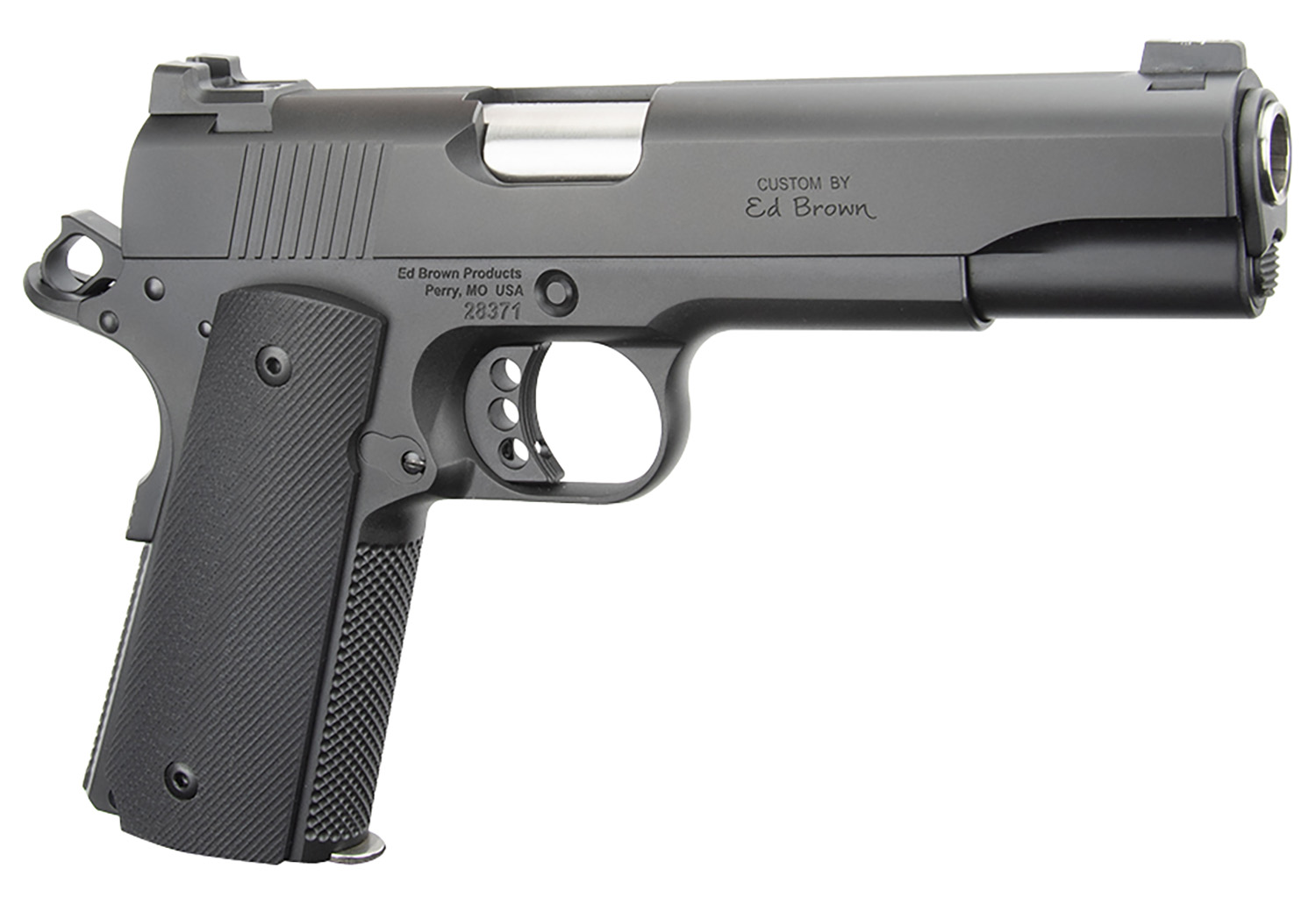 Ed Brown SF18G4 Special Forces Gen4 45 ACP 7+1 5″ Stainless Steel Barrel, Stealth Gray Serrated Carbon Steel Slide, Stealth Gray Stainless Steel Frame w/Beavertail, Black VZ Grip, Right Hand