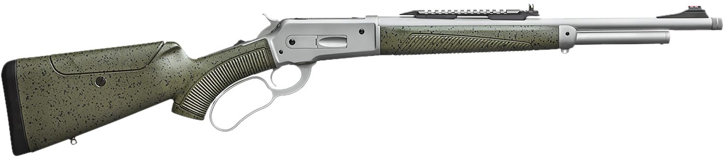 Davide Pedersoli 010G732457 Boarbuster Guidemaster-X 45-70 Gov 5+1 19″ Silver Cerakote Threaded Barrel & Receiver w/Picatinny Rail, Green Adj Cheek Riser Synthetic Stock