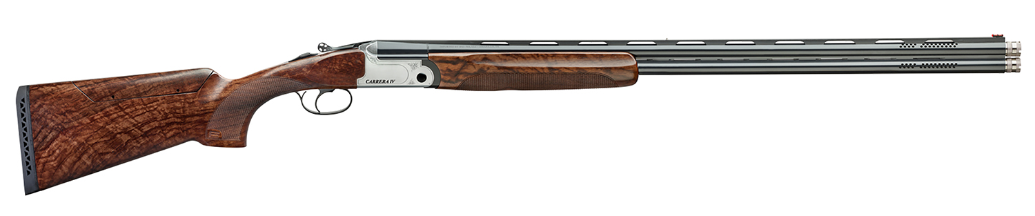 F.A.I.R. FRDCIV1230 Carrera IV  12 Gauge Break Open 2rd 30″ Blued Over/Under Ported Barrel, Engraved Nickel Receiver, Walnut w/Adj Comb Stock, Technichoke XP70 Choke System
