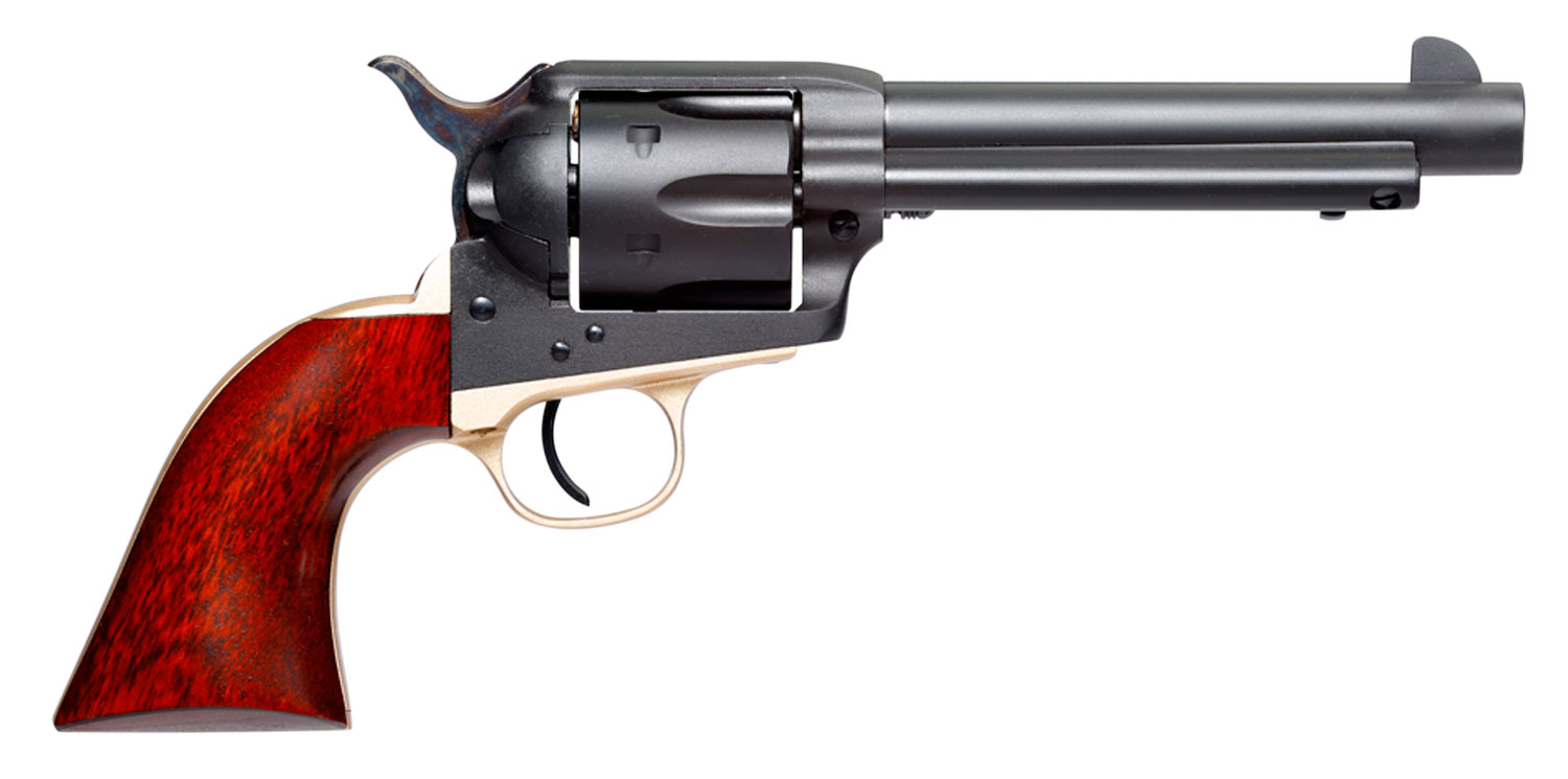 Taylors & Company 550431DE Old Randall 45 Colt (LC) Caliber with 5.50″ Barrel, 6rd Capacity Cylinder, Overall Matte Blued Finish Steel, Walnut Grip & Overall Taylor Polish
