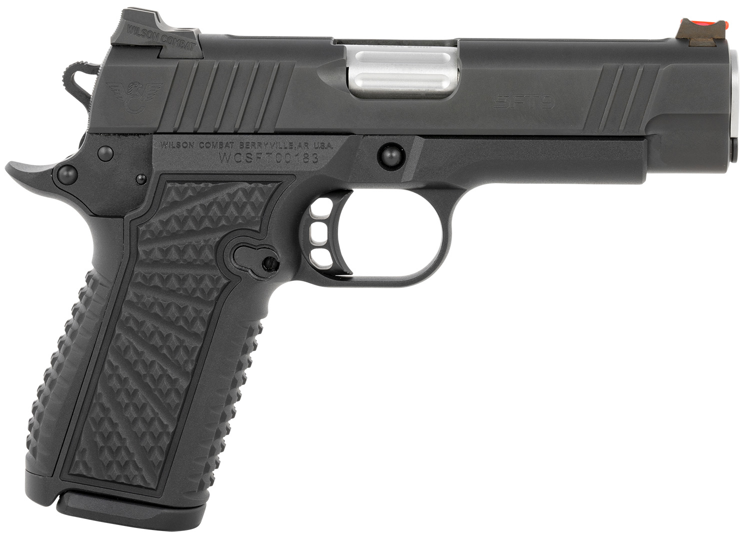 Wilson Combat SFT9CM42 SFT9 9mm Luger 15+1 (2) 4.25″ Stainless, Black, Beavertail Frame, Integrated Grips, Fiber Optic Sights
