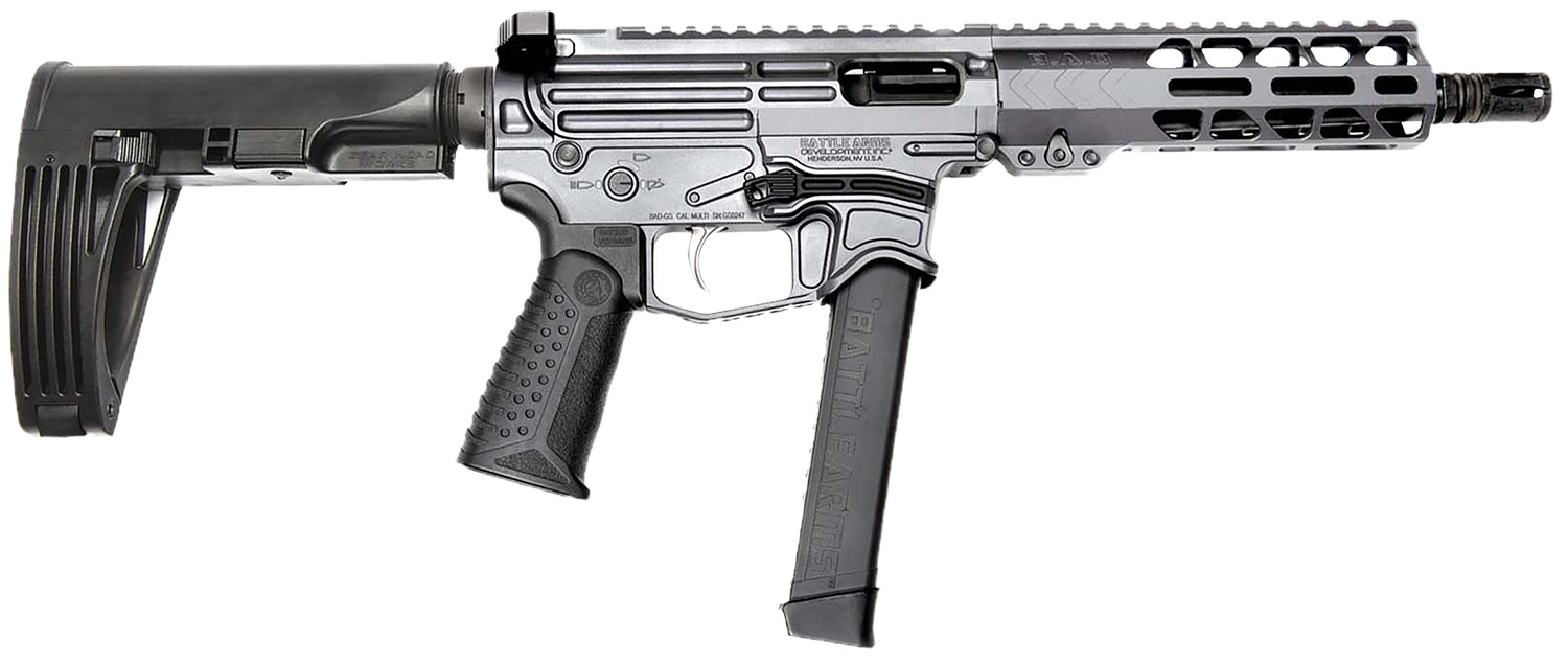 Battle Arms Development XIPHOS004 Xiphos 9mm Luger 30+1 8.50″ Black Barrel, M-LOK Handguards, Combat Gray Aluminum Picatinny Rail Receiver Black Synthetic Adjustable Stock, Adj Black Grips
