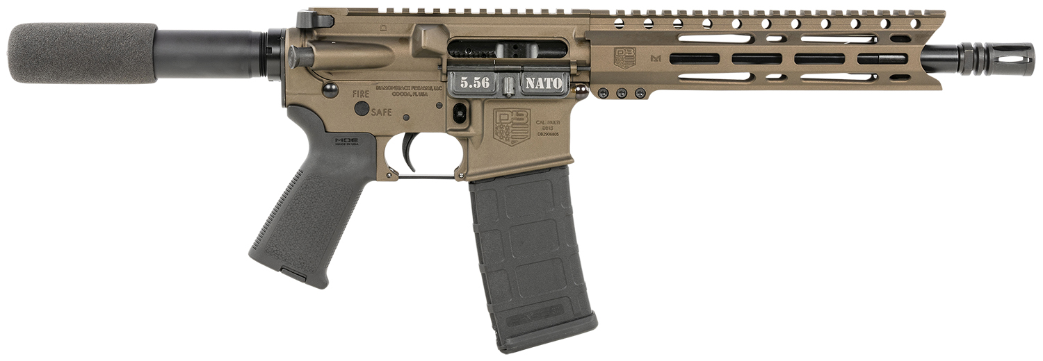 Diamondback DB1915K071 DB15 5.56x45mm NATO 30+1 10″ Black Nitride Threaded Barrel, M-LOK Handguard, Midnight Bronze Aluminum Picatinny Rail Receiver, Black Buffer Tube, Black Magpul Grip, Right Hand