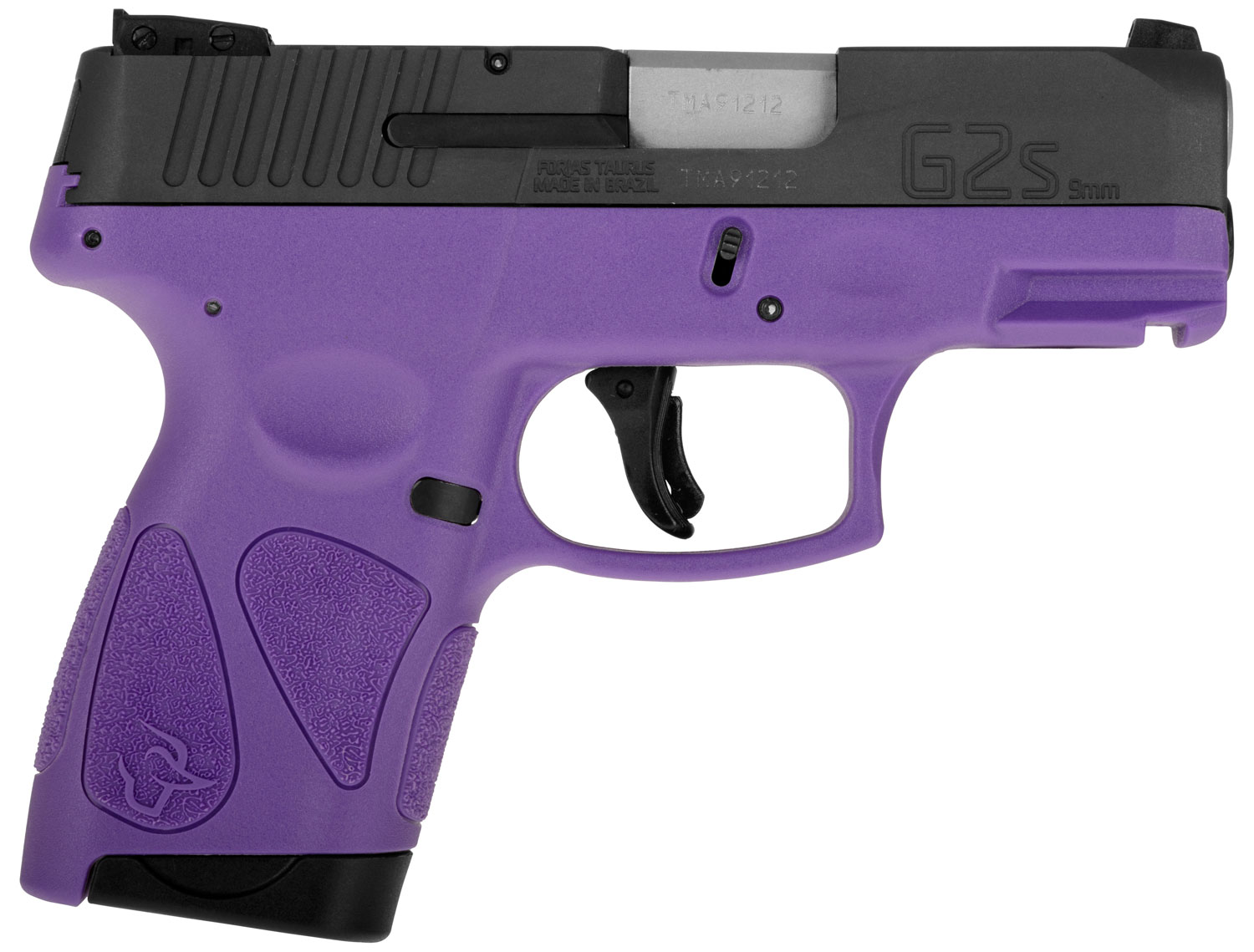 Taurus 1-G2S931DP G2S Compact Frame 9mm Luger 7+1 3.26″ Matte Stainless Steel Barrel, Matte Black Serrated Alloy Steel Slide, Dark Purple Polymer Frame w/Picatinny Rail & Polymer Grip, Right Hand