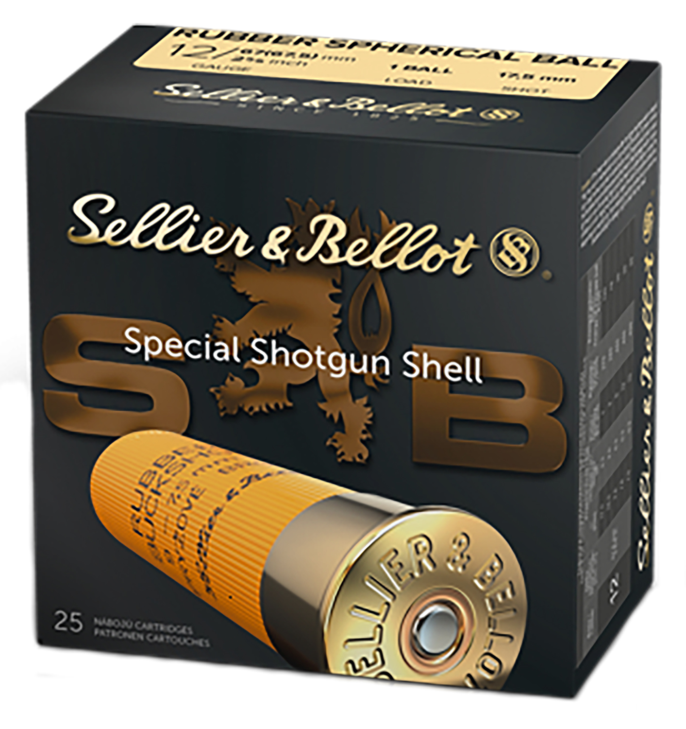 Sellier & Bellot SB12RBA Shotgun 12Gauge 2.75″ 2 11/16oz 1 Rubber Ball Shot 25 Box/10 Case