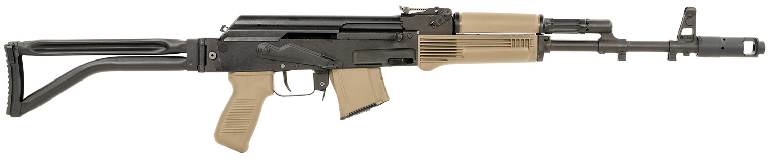 Arsenal SAM7SF-84EFDEM SAM7SF 84E 7.62x39mm 16.33″ 10+1, Black Rec, Folding Stock, FDE Polymer Grip/Handguard, Muzzle Brake, Ambi Safety, Adj. Sights, Enhanced FCG