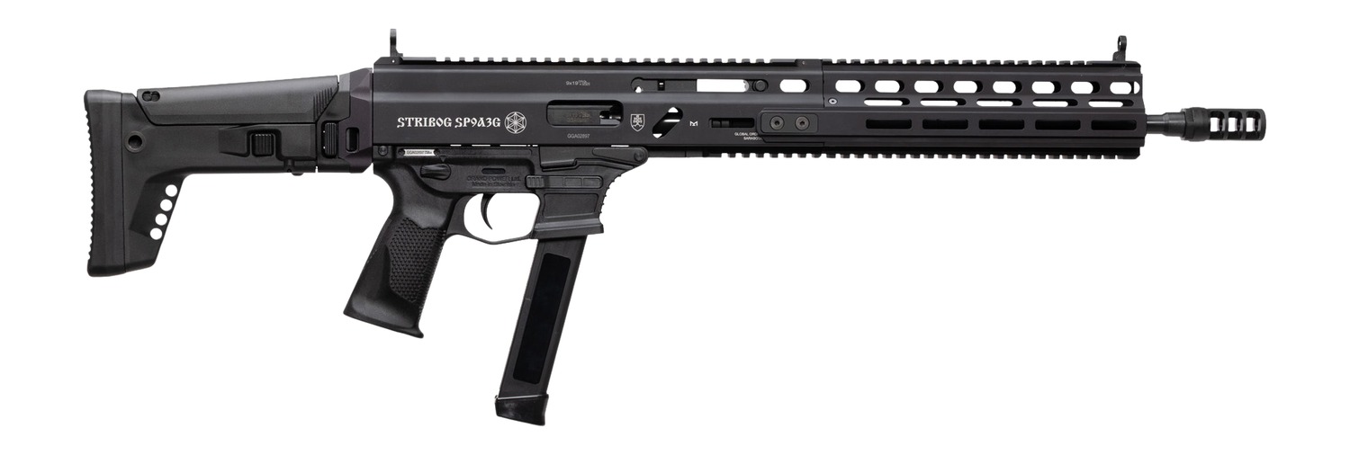 Grand Power 810091156094 Stribog SP9A3G 9mm Luger 16″ Black Barrel, Black Receiver, Polymer Stock & Grip