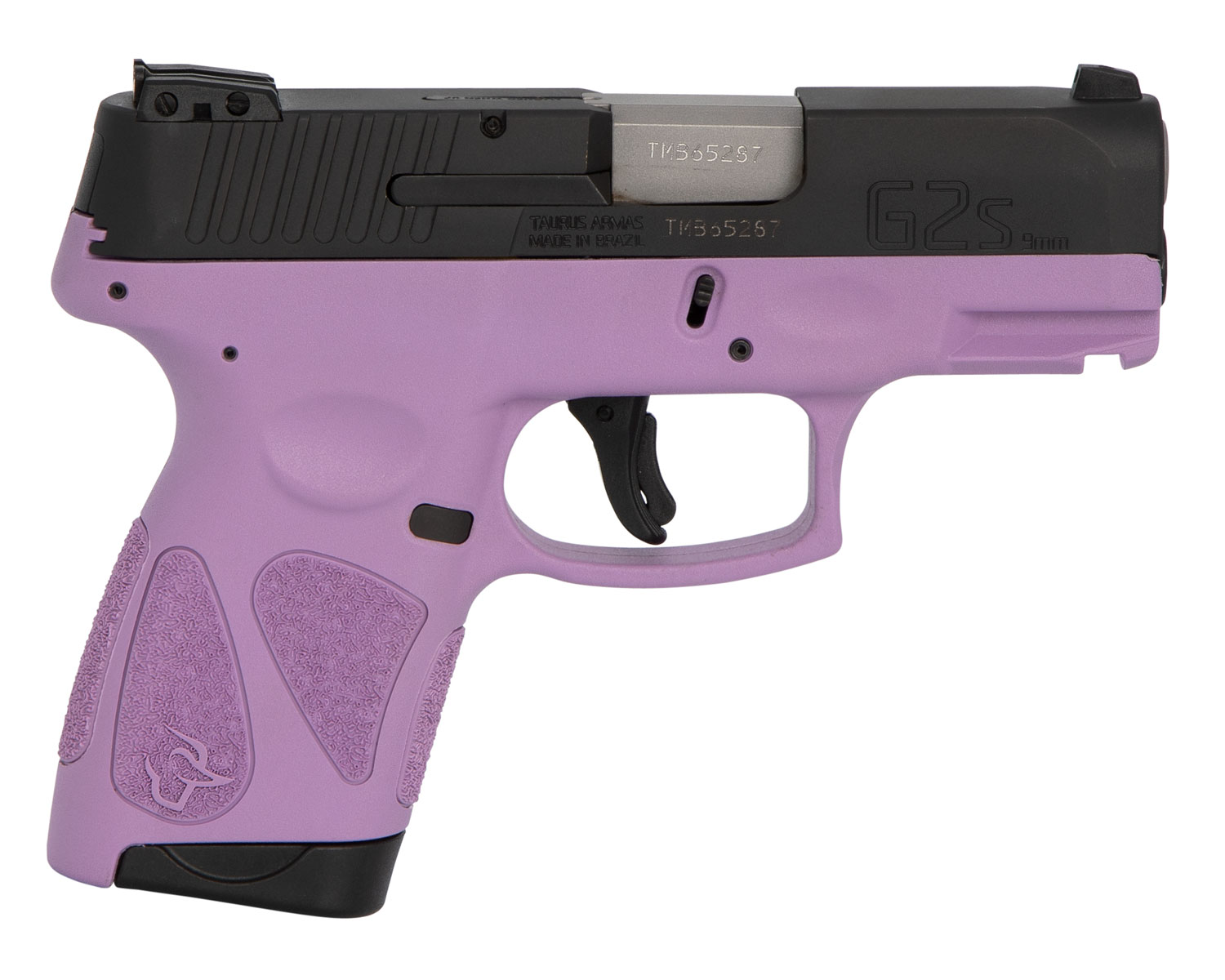 Taurus 1G2S931LP G2S Compact Frame 9mm Luger 7+1 3.26″ Matte Stainless Steel Barrel, Matte Black Serrated Alloy Steel Slide, Light Purple Polymer Frame w/Picatinny Rail & Polymer Grip, Right Hand