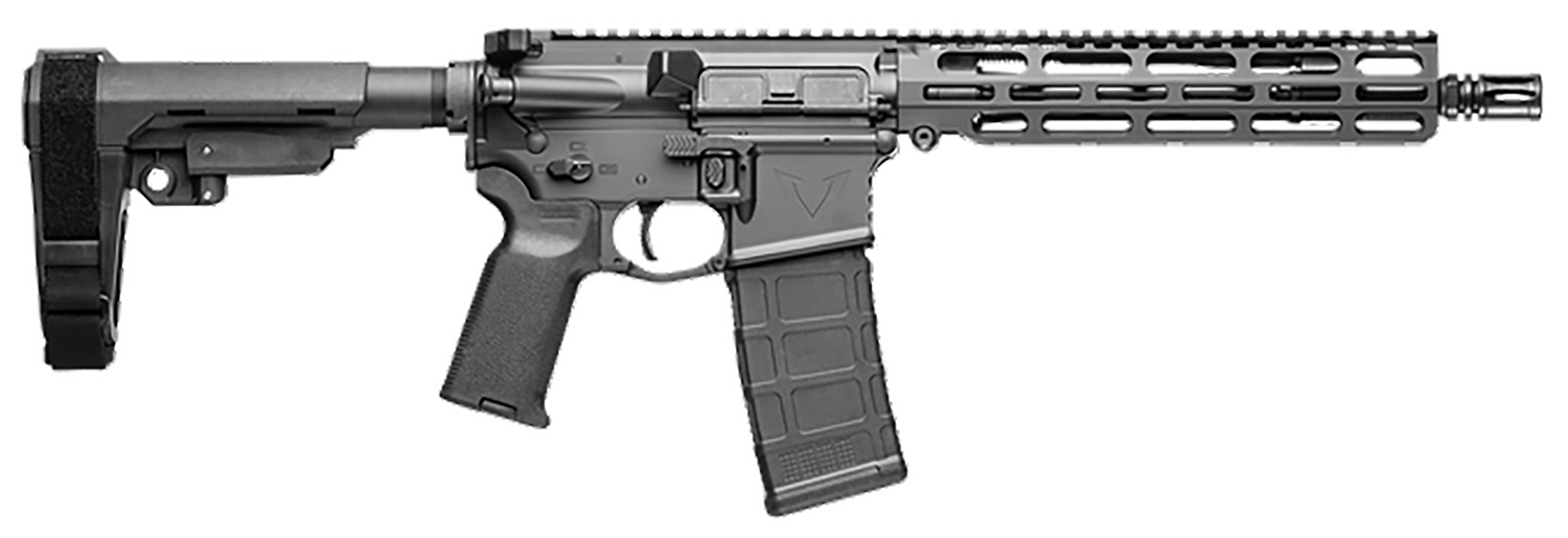 Vktr Industries V31100916617 VK-1 5.56mm 30+1 10.50″ Black Steel Threaded Barrel, Black Armor Cerakote 9.85″ VK-1 Handguard, Black Synthetic SB Tactical SBA3 Brace, Black Magpul K2 Grip, Ambidextrous