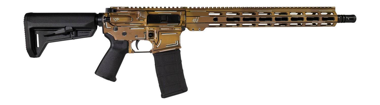 Shark Coast Tactical SCC101952AFDE Anime-15  5.56 NATO 30+1 16″ Black Nitride Threaded Barrel, Flat Dark Earth Cerakote Aluminum Receiver w/Picatinny Rail, M-LOK Handguard, Magpul Collapsible Black Po