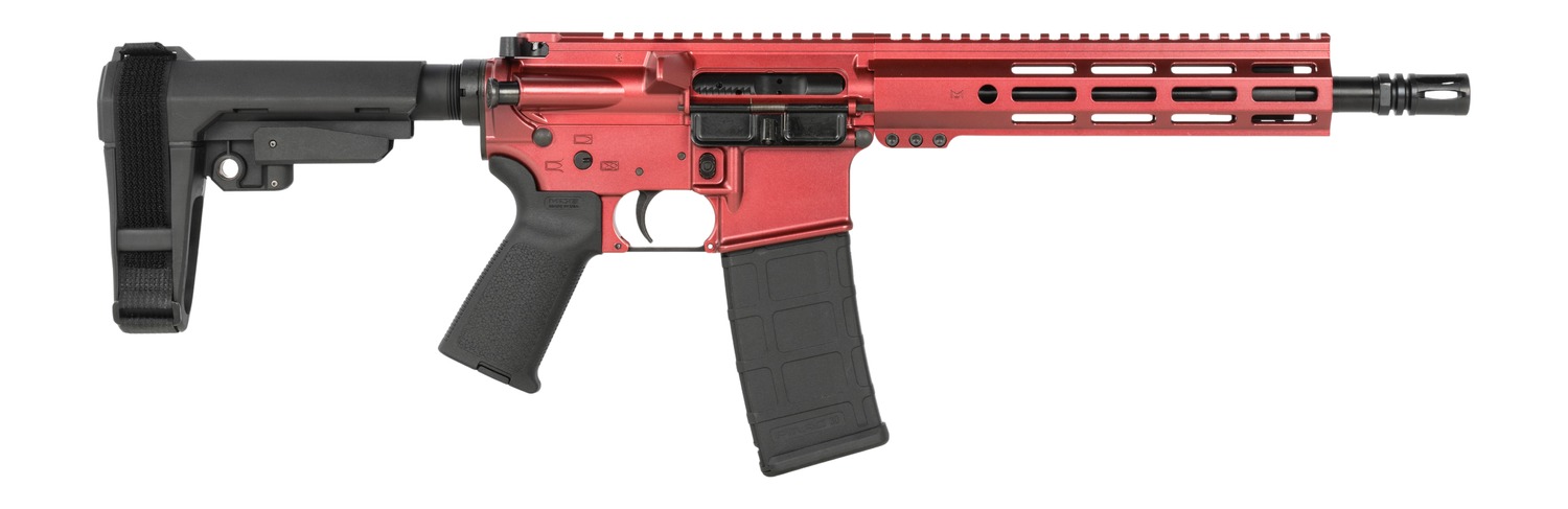 Shark Coast Tactical SCC07121BLZ-P Blaze 5.56 NATO 30+1 10.50″ Black Nitride Threaded Barrel, Aluminum Receiver w/Picatinny Rail, M-LOK Handguard, Polymer SB Tactical SBA3 Brace, Polymer Grip