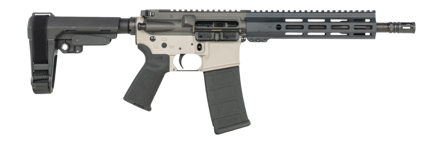 Shark Coast Tactical SCC07213MAX-P Maxim 5.56 NATO 30+1 10.50″ Black Nitride Threaded Barrel, Aluminum Receiver w/Picatinny Rail, M-LOK Handguard, Polymer SB Tactical SBA3 Brace, Polymer Grip