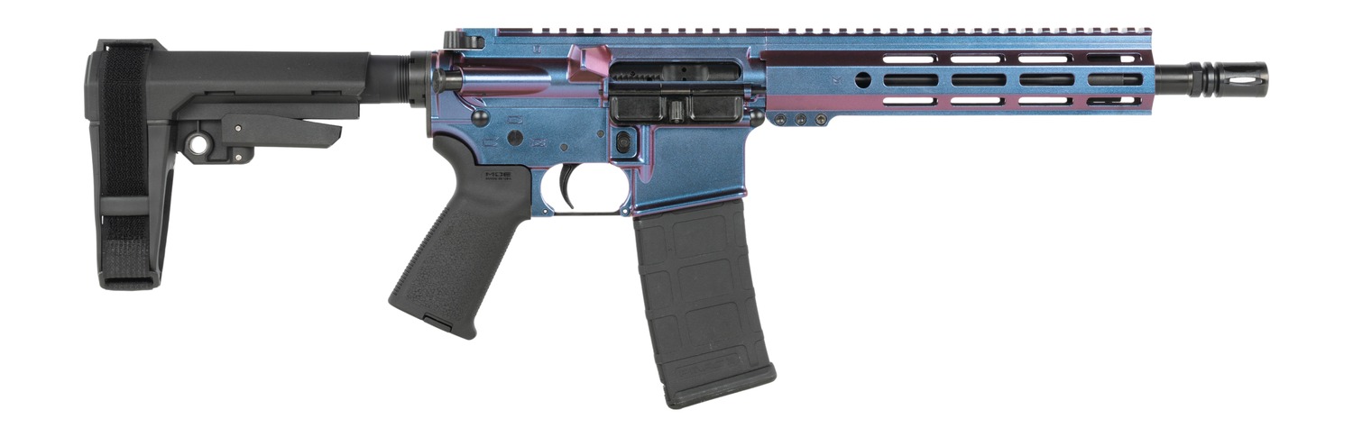 Shark Coast Tactical SCC07220MON-P Mongoose 5.56 NATO 30+1 10.50″ Black Nitride Threaded Barrel, Aluminum Receiver w/Picatinny Rail, M-LOK Handguard Polymer SB Tactical SBA3 Brace, Polymer Grip