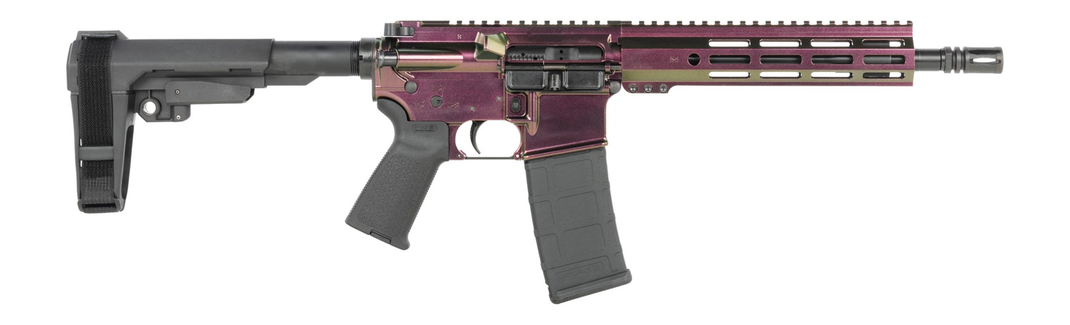 Shark Coast Tactical SCC07268RZRBK-P Razorback 5.56 NATO 30+1 10.50″ Black Nitride Threaded Barrel, Aluminum Receiver w/Picatinny Rail, M-LOK Handguard, Polymer SB Tactical SBA3 Brace, Polymer Grip