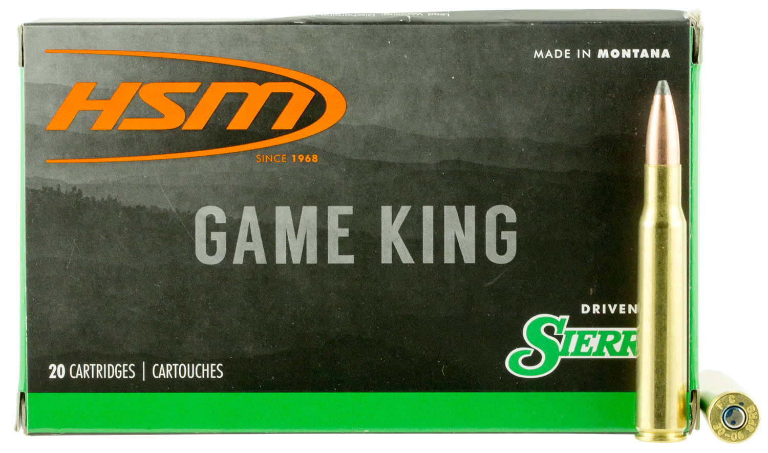 HSM 30843N Game King 308 Win 180 gr Sierra GameKing Spitzer Boat Tail 20 Per Box/ 25 Case