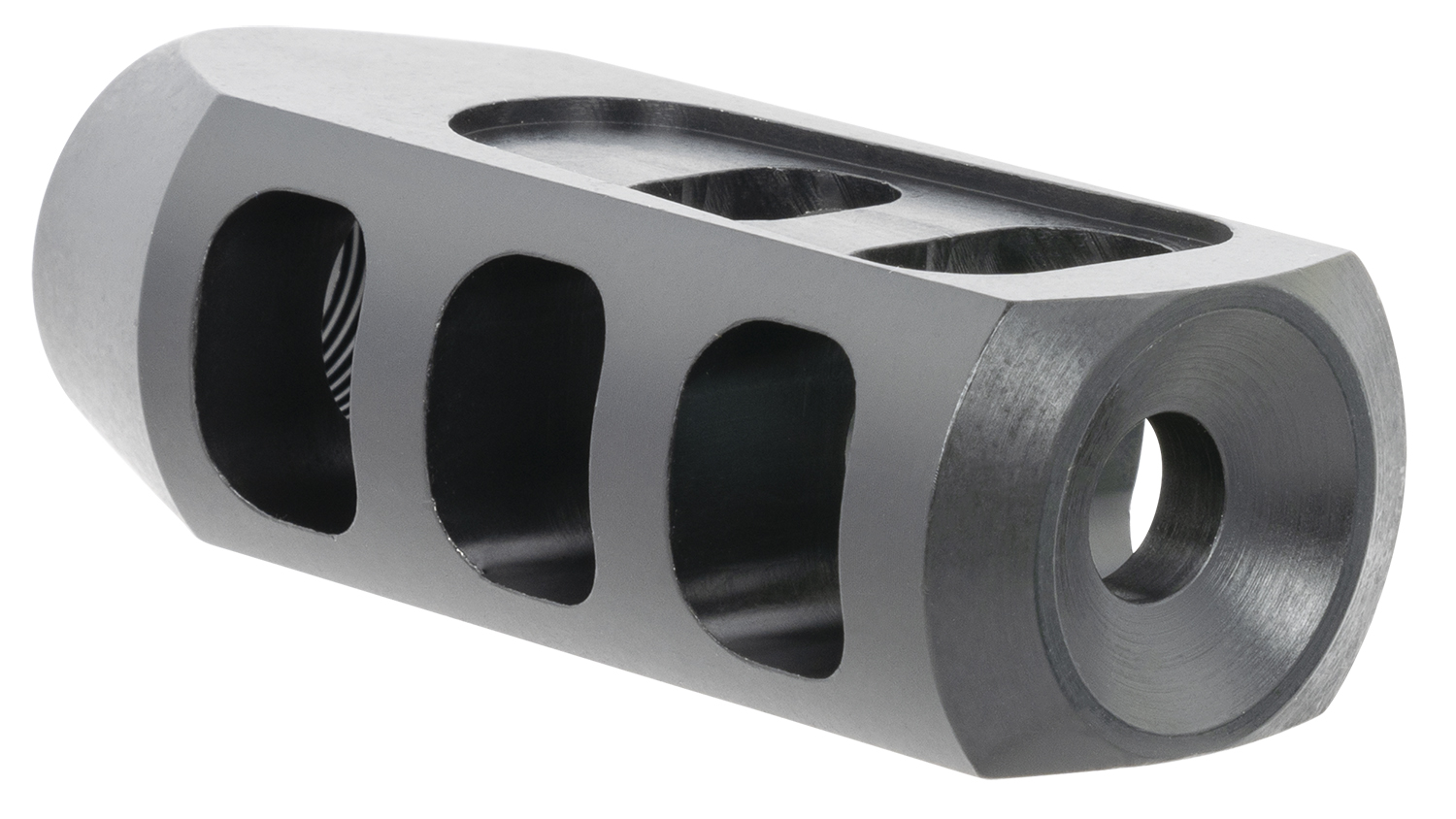 TacFire Tanker Muzzle Brake Black Oxide Steel with 5/8″-24 tpi Threads 2.76″ OAL 1.37″ Diameter for 308 Win