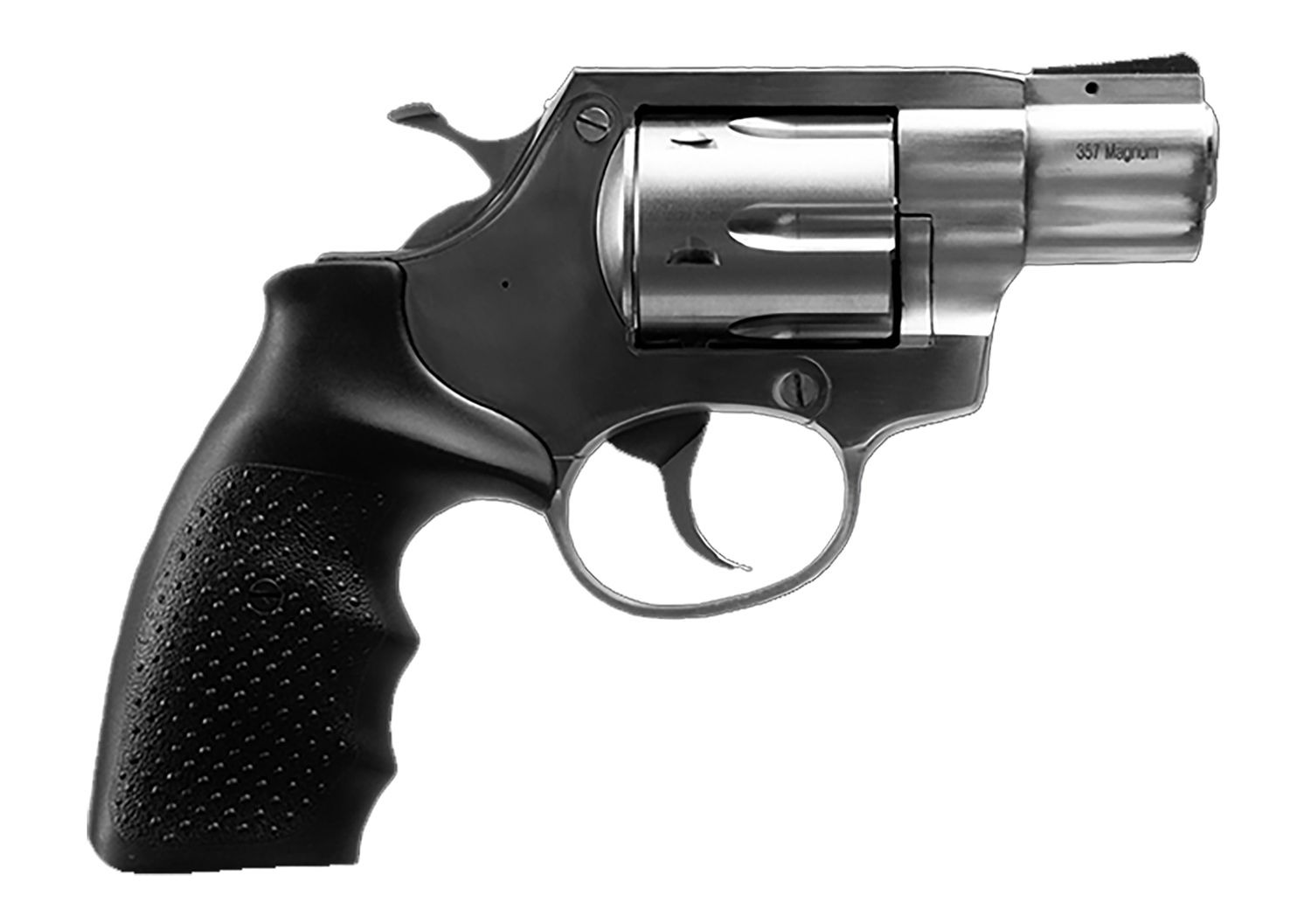 Rock Island 3520S AL3.1 Medium Frame 357 Mag 6 Shot, 2″ Stainless Full Shroud Barrel, Cylinder & Frame, Black Finger Grooved Rubber Grip, Transfer Bar Safety, Exposed Hammer