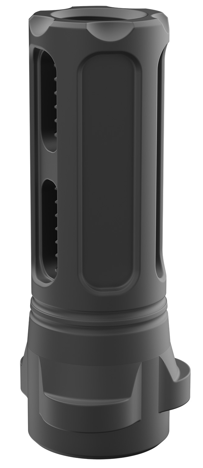 Breek Arms BRK4323 Sentinel Caged Flash Hider Black Nitride Steel 1/2″x28 Threads 9mmLuger Compatible w/ Breek-LOK 3QD