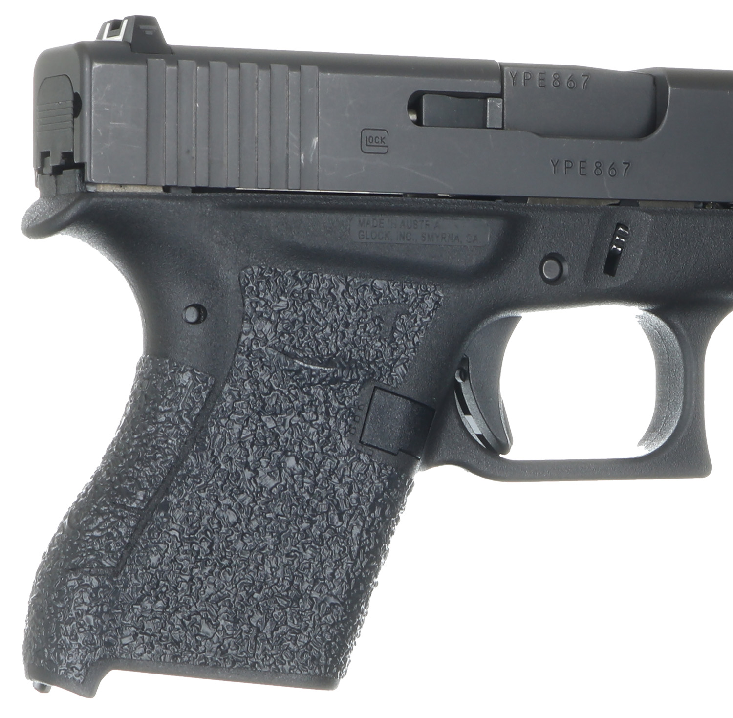 Talon Grips EV04R Adhesive Grip Textured Black Rubber, Fits Glock 42/43
