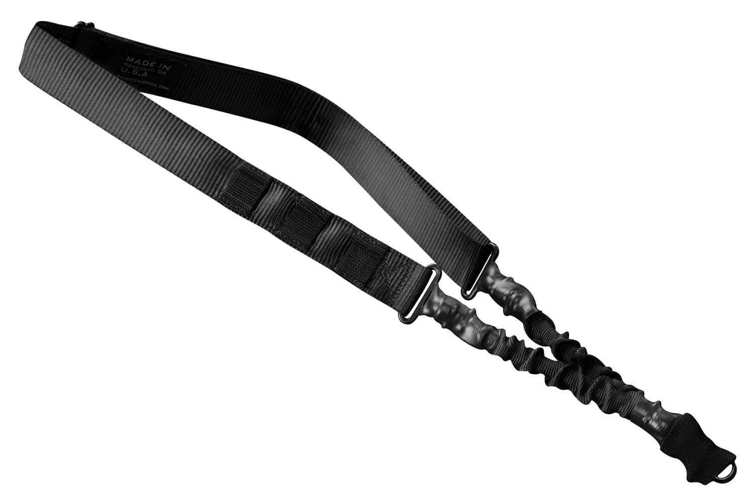 Phase 5 Weapon Systems SLGBLK Single Point Sling Black Nylon Strap w/Elastic Shock-Cord 24.50-33.50″ OAL Adjustable Bungee