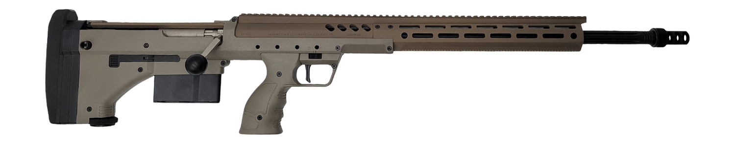 Desert Tech SRSRFMG26RFF SRS M2 338 Lapua Mag 5+1 26″ Black Threaded Barrel, Flat Dark Earth Anodized Aluminum Receiver w/Picatinny Rail, M-LOK & Area 419 ARCA Lock Rail Handguard, Flat Dark Earth Cha