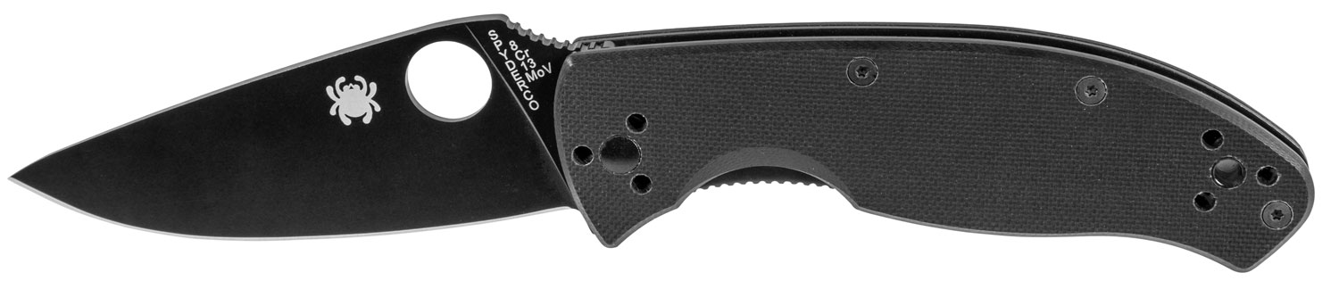 Spyderco C122GBBKP Tenacious 3.39″ Folding Drop Point Plain Black Matte 8Cr13MoV SS Blade Black Textured G10 Handle Includes Pocket Clip
