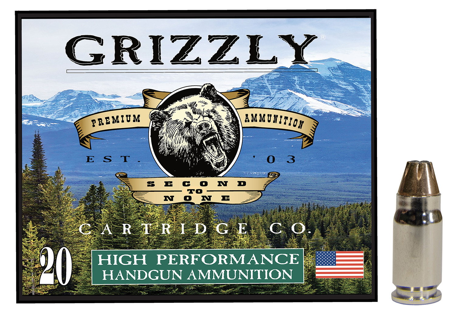 Grizzly Ammo GC357S2 357Sig 90gr Jacketed Hollow Point 20 Per Box/10 Case