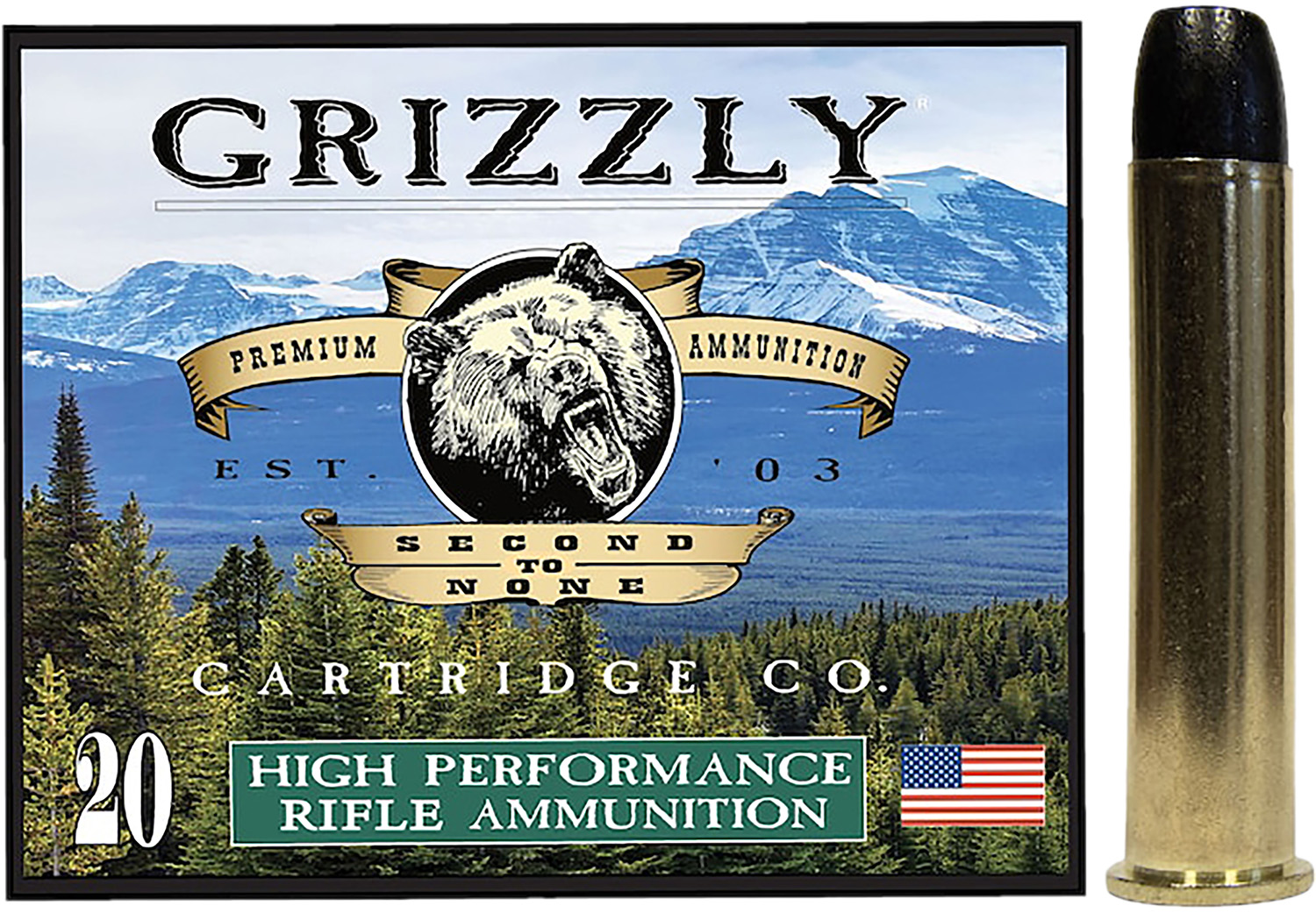 Grizzly Ammo GC45/701 45-70Gov 405gr Round Nose Flat Point 20 Per Box/10 Case