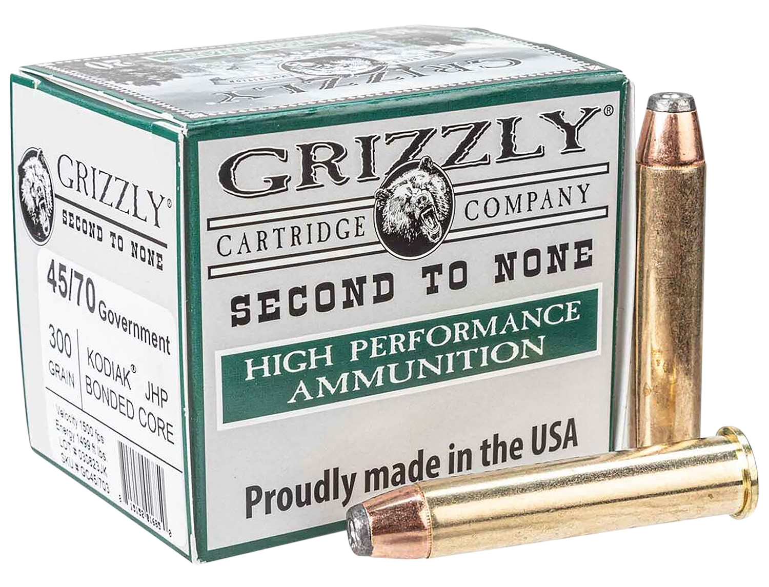 Grizzly Ammo GC45/703 45-70Gov 300gr Jacketed Hollow Point 20 Per Box/10 Case