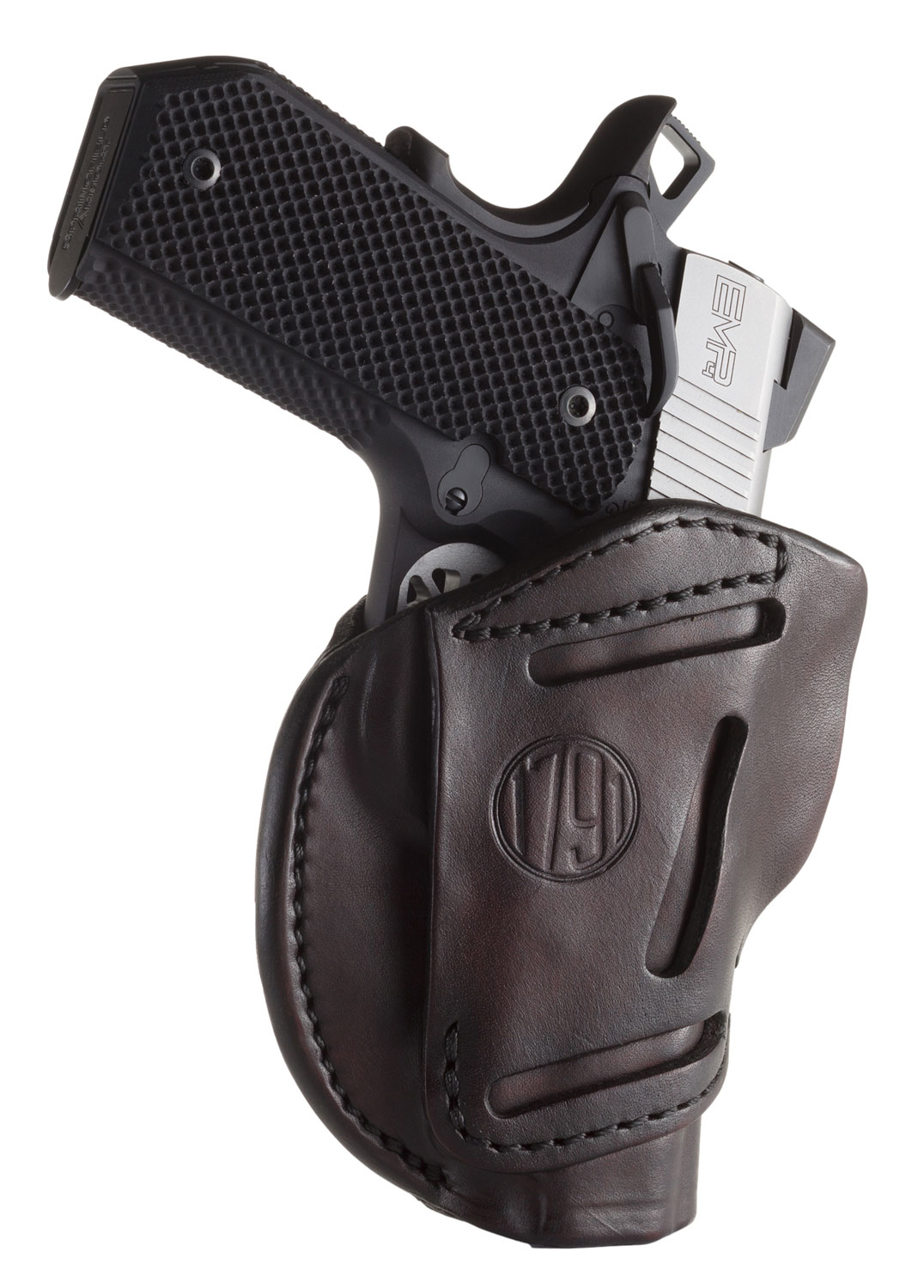 1791 Gunleather 3WH1SBRA 3-Way IWB/OWB Size 01 Signature Brown Leather Belt Loop Fits 1911 3-4″ Ambidextrous Hand