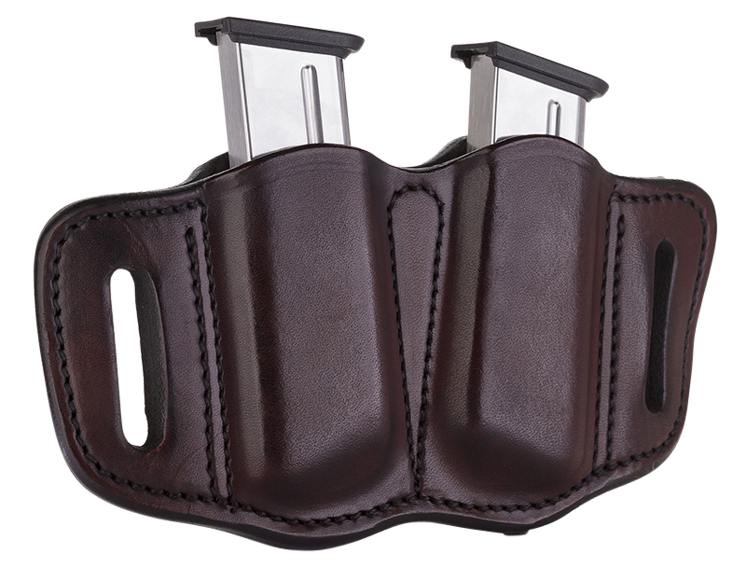 1791 Gunleather MAG21SBRA MAG2.1 Double Mag Holster Signature Brown Leather Belt Slide Belts 1.50″ Wide Compatible w/ Single Stack Ambidextrous