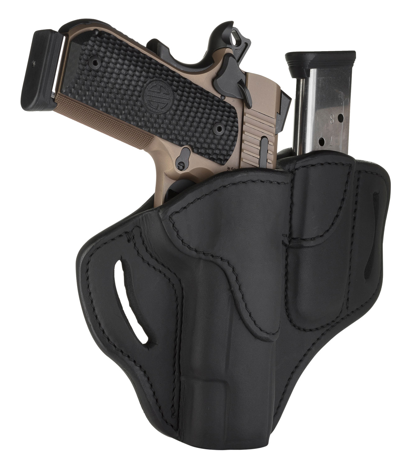 1791 Gunleather BH1M1SBLR BH1M1 Combo OWB 01 Stealth Black Leather Belt Slide Fits 4-5″ 1911