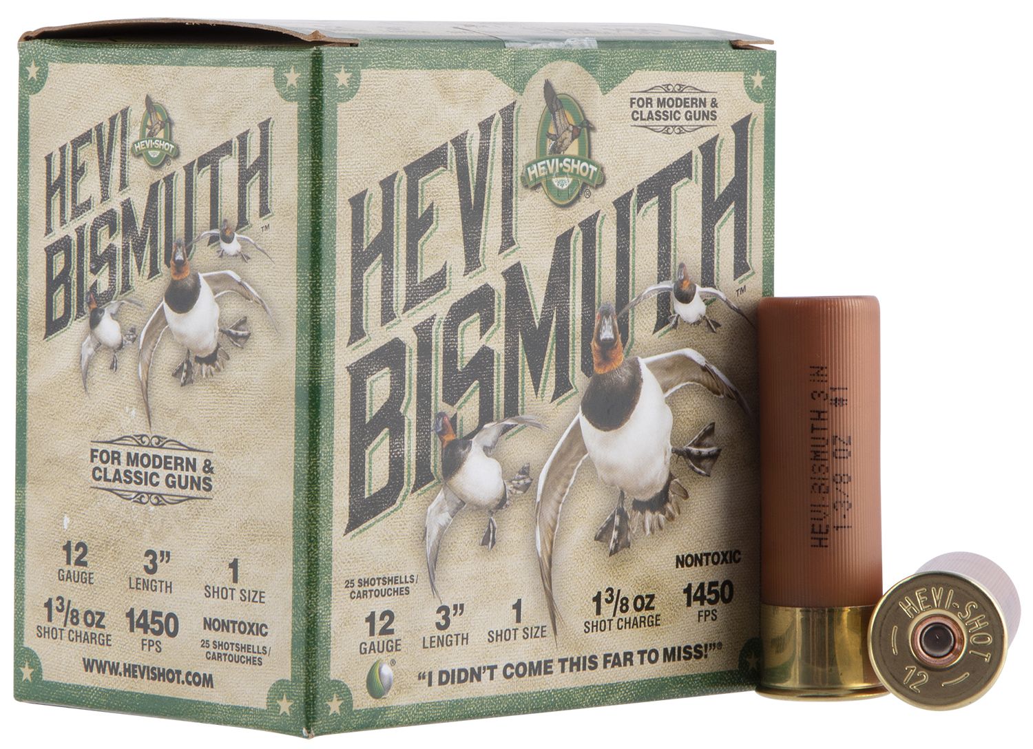 HEVI-Shot HS14001 HEVI-Bismuth 12Gauge 3″ 1 3/8oz Bismuth 1Shot 25 Per Box/10 Case